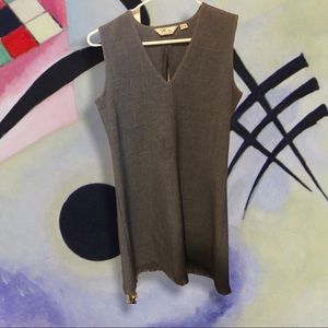 Yen blue frayed hem dress